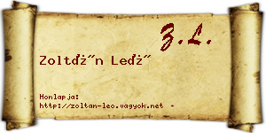 Zoltán Leó névjegykártya